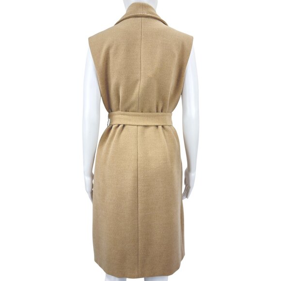 White House Black Market Camel Wrap Vest Coat Belt S/M - Picture 6 of 8